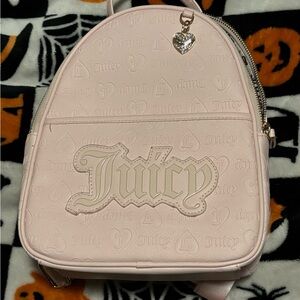 Juicy Couture Pink Faux Leather Logo Mini Backpack